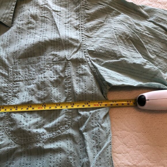 Born Hand Crafted Cotton Long Sleeve Seafoam Green Button Down Shirt Size Medium - Picture 8 of 10